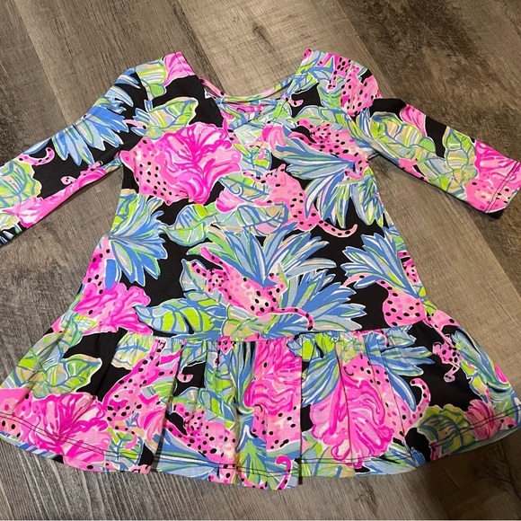 Lilly Pulitzer Girls Jena Dress in Onyx Jaguar Jungle size XS 2/3 - Picture 2 of 6